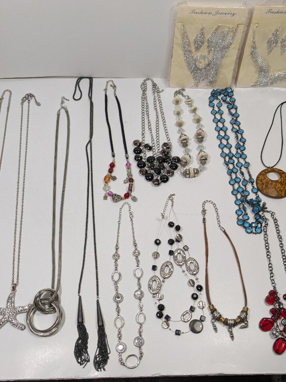Silver Tone Statement Necklace Lot 19 Fashion Jewelry Ready to Wear Variety